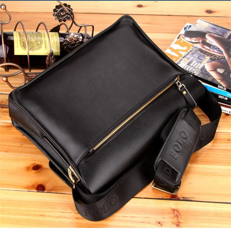 Luxury Vintage Man Bag Boy Waterproof PU Leather Business Style Men's Messenger Crossbody Casual Handbag Shoulder Bag