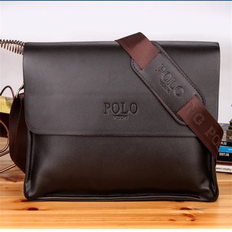 Luxury Vintage Man Bag Boy Waterproof PU Leather Business Style Men's Messenger Crossbody Casual Handbag Shoulder Bag