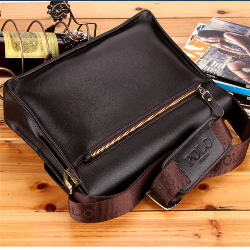 Luxury Vintage Man Bag Boy Waterproof PU Leather Business Style Men's Messenger Crossbody Casual Handbag Shoulder Bag