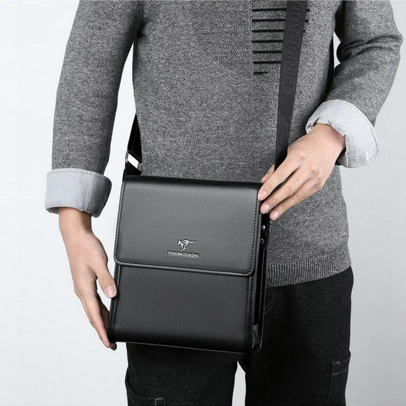 Business Shoulder Bag For Men Leather Porter Briefcase Cross Messenger Designer Luxury Crossbody Side Phone Bag Pouch Bolsas