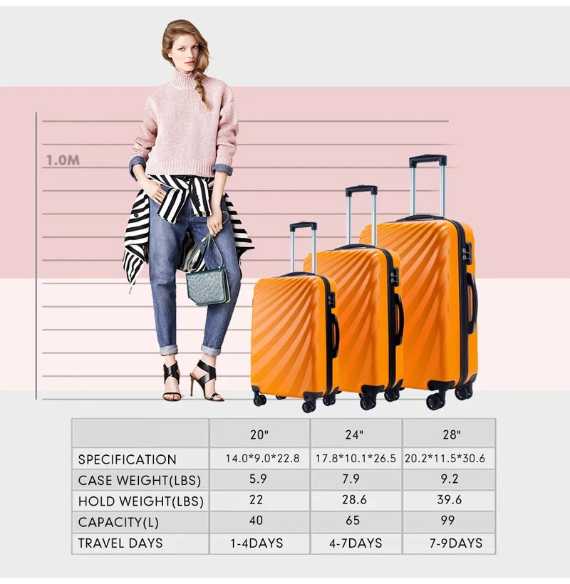 Hot Travel Luggage Suitcase pc suitcase Men Rolling luggage On Wheels Women brand 20/24/28 inch Trolley Suitcase vs trolley box