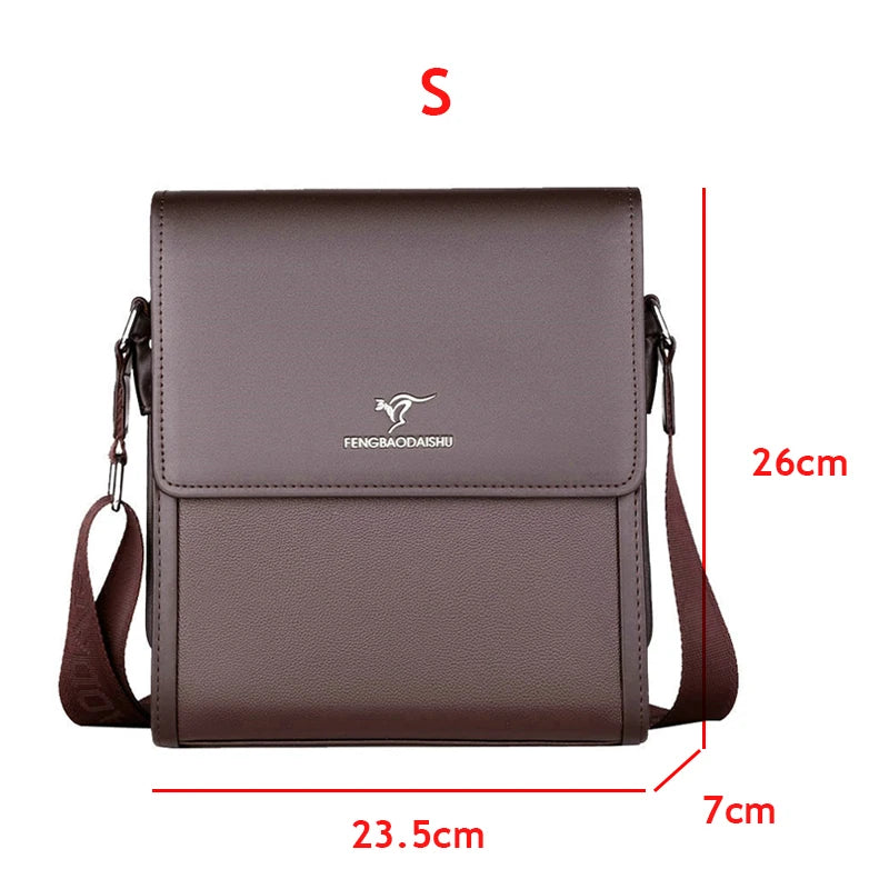 Business Shoulder Bag For Men Leather Porter Briefcase Cross Messenger Designer Luxury Crossbody Side Phone Bag Pouch Bolsas