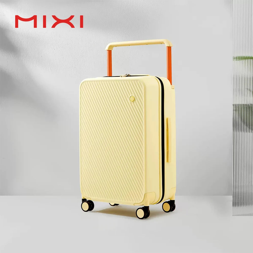 Mixi Wide Handle Travel Luggage Suitcase Rolling Spinner Wheels Hardside PC TSA Lock 20 24 Inch Unisex