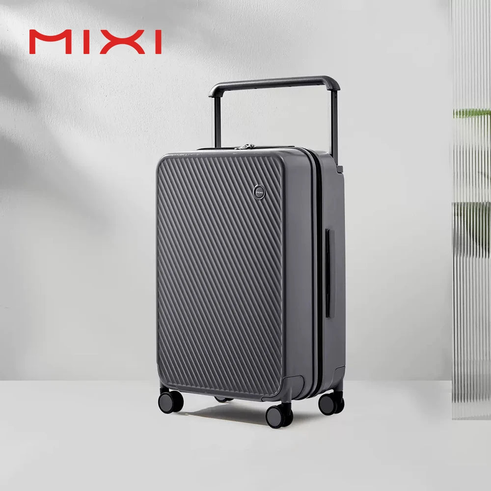 Mixi Wide Handle Travel Luggage Suitcase Rolling Spinner Wheels Hardside PC TSA Lock 20 24 Inch Unisex