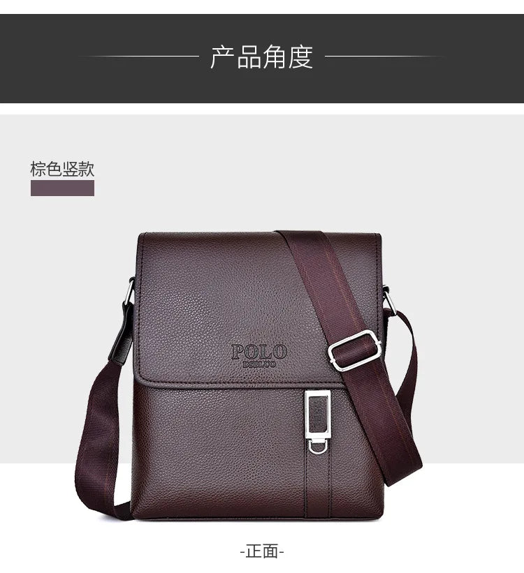 Business Men Leather Shoulder Bag Boy Crossbody Designer Luxury Briefcase Messenger Bags Male Gift Men's Handbags