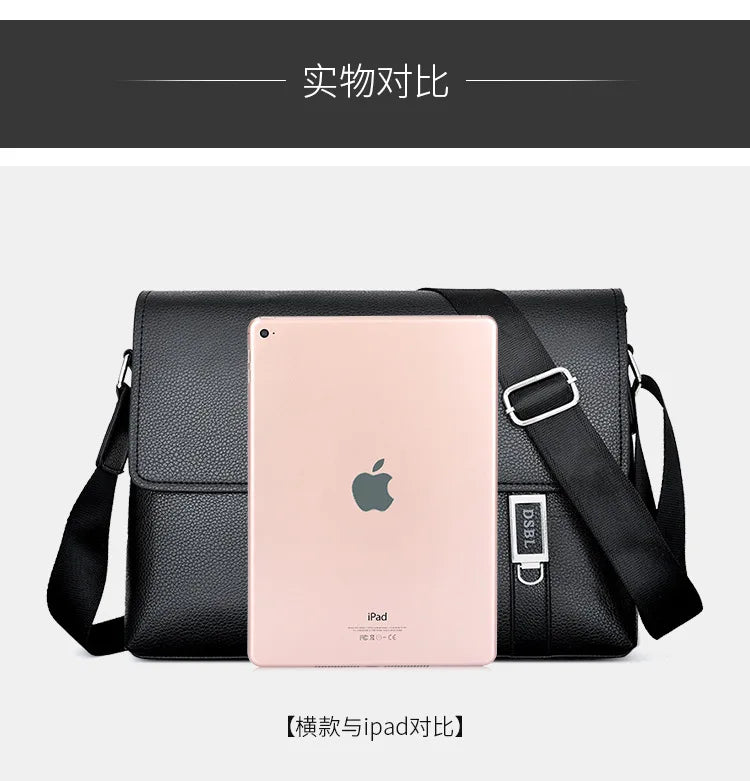 Business Men Leather Shoulder Bag Boy Crossbody Designer Luxury Briefcase Messenger Bags Male Gift Men's Handbags