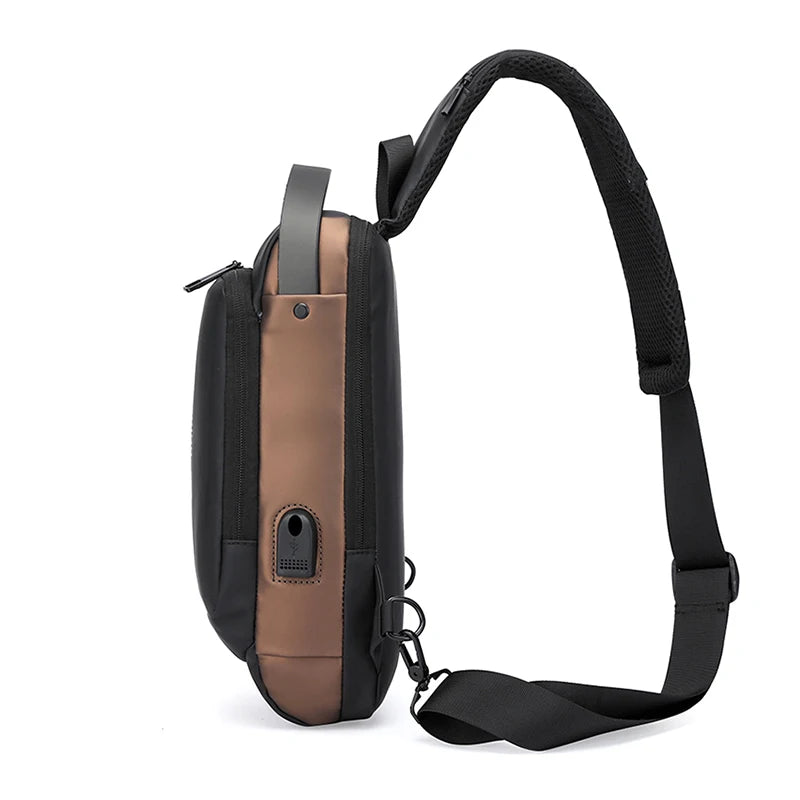 Men Fashion Travel Sport Sling Bag Male Multifunction Anti-theft USB Charging Password Lock For Riding Motorcycle Chest Packs