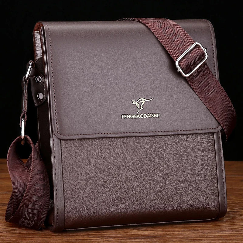 Business Shoulder Bag For Men Leather Porter Briefcase Cross Messenger Designer Luxury Crossbody Side Phone Bag Pouch Bolsas