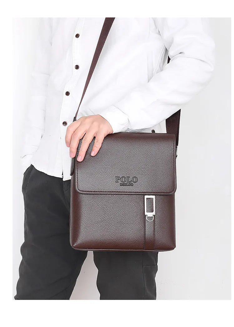 Business Men Leather Shoulder Bag Boy Crossbody Designer Luxury Briefcase Messenger Bags Male Gift Men's Handbags