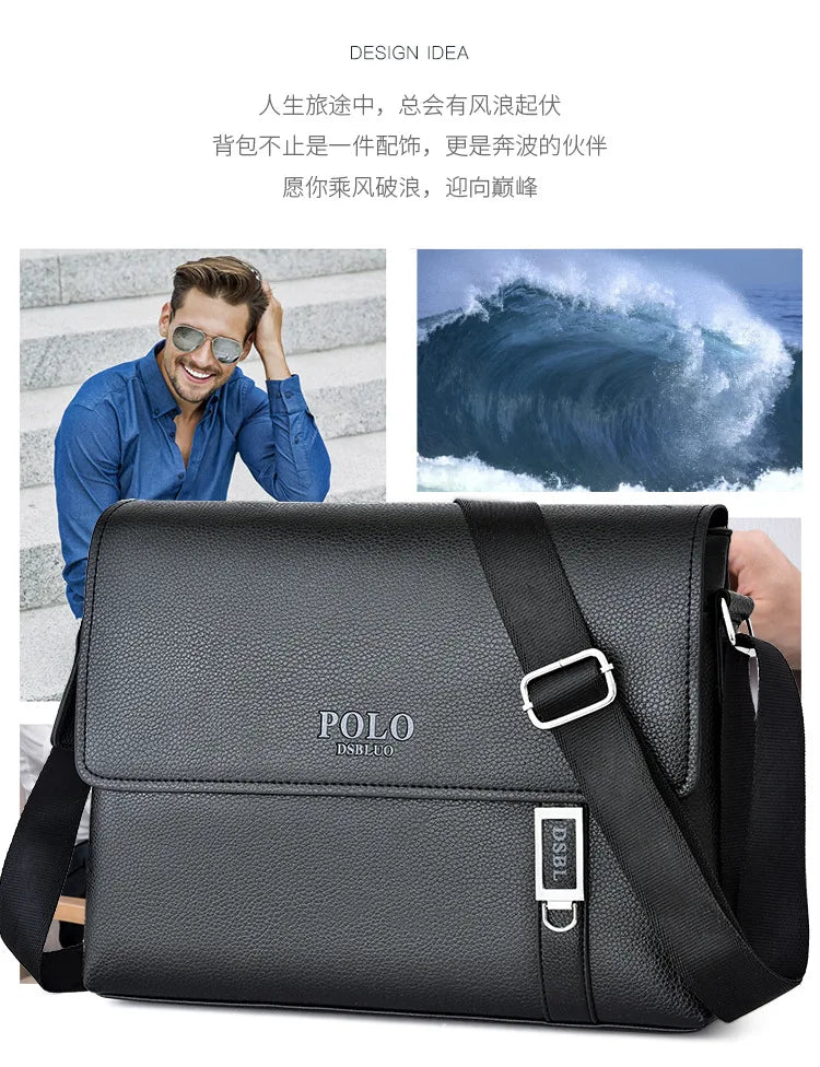 Business Men Leather Shoulder Bag Boy Crossbody Designer Luxury Briefcase Messenger Bags Male Gift Men's Handbags