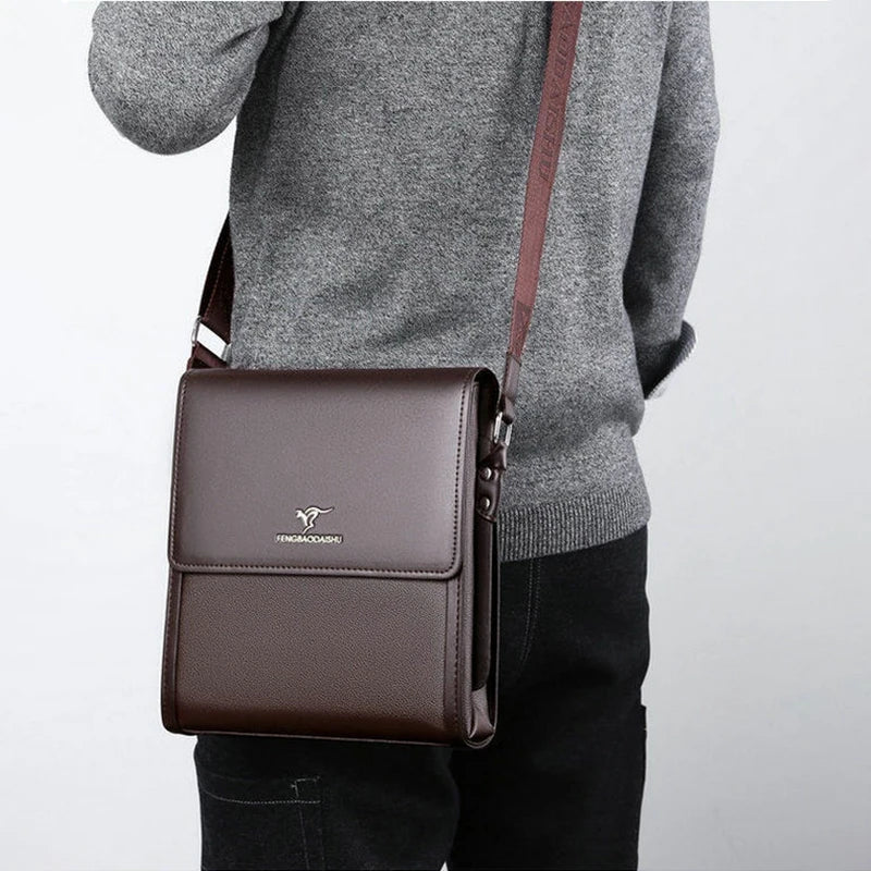 Business Shoulder Bag For Men Leather Porter Briefcase Cross Messenger Designer Luxury Crossbody Side Phone Bag Pouch Bolsas