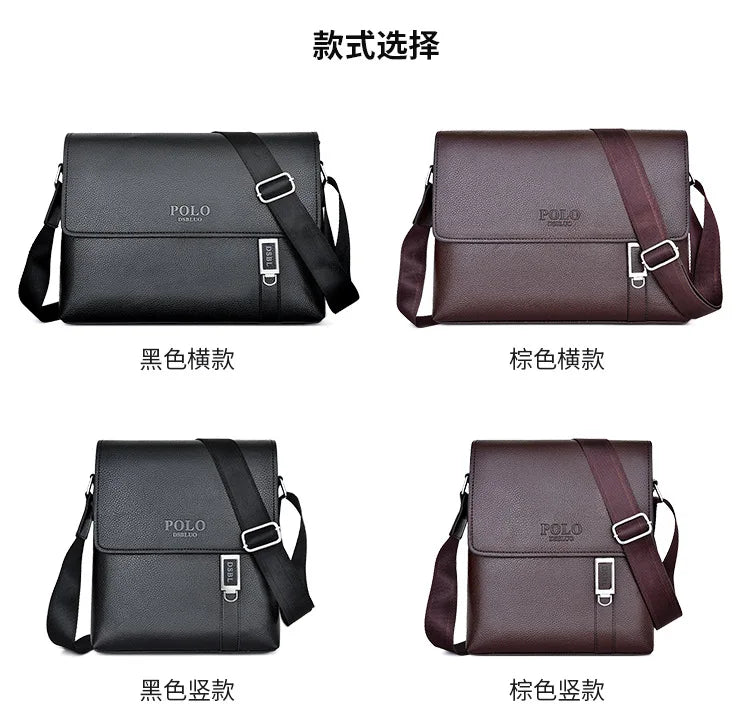 Business Men Leather Shoulder Bag Boy Crossbody Designer Luxury Briefcase Messenger Bags Male Gift Men's Handbags