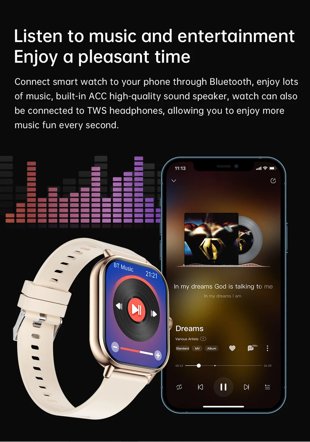 2024 2.01'' Smart Watch Bluetooth Call Play Music Smartwatch Fitness Clock Sport Waterproof Watches for Men Women iPhone Android