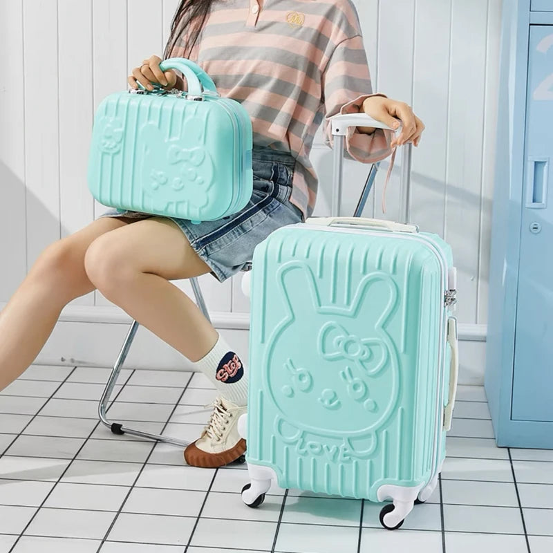 children Lovely Rolling luggage set women trolley suitcase girls pink spinner brand carry ons luggage travel bag with handbag