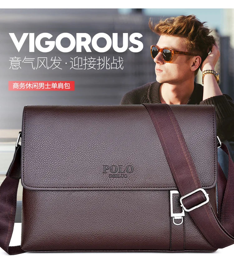 Business Men Leather Shoulder Bag Boy Crossbody Designer Luxury Briefcase Messenger Bags Male Gift Men's Handbags