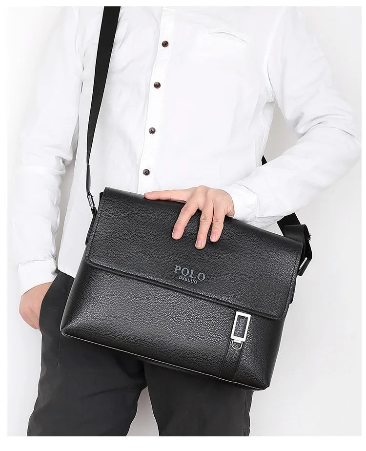 Business Men Leather Shoulder Bag Boy Crossbody Designer Luxury Briefcase Messenger Bags Male Gift Men's Handbags