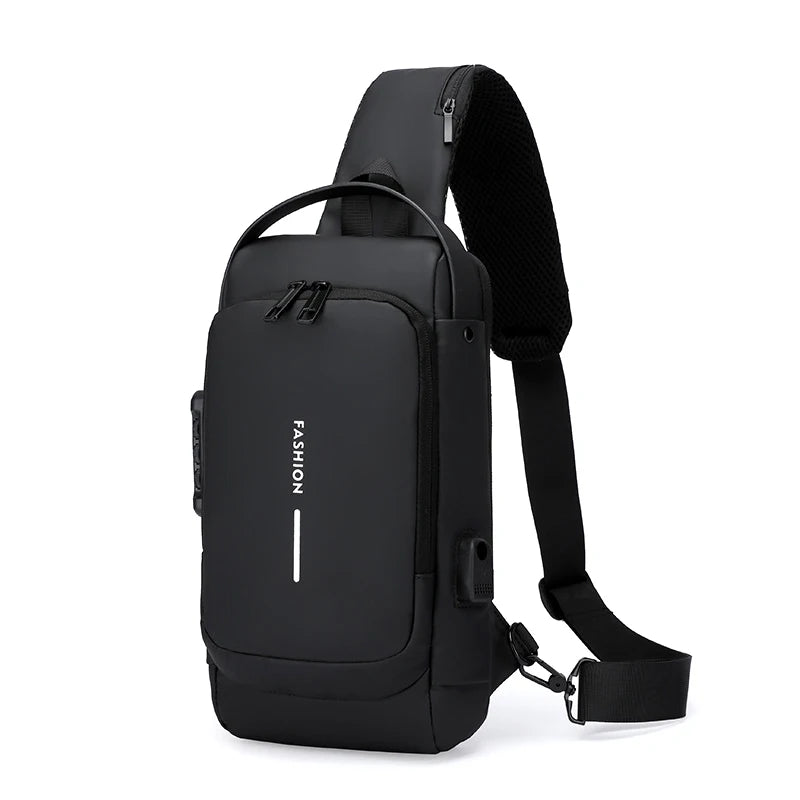 Men Fashion Travel Sport Sling Bag Male Multifunction Anti-theft USB Charging Password Lock For Riding Motorcycle Chest Packs