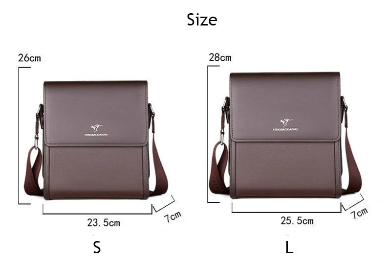 Business Shoulder Bag For Men Leather Porter Briefcase Cross Messenger Designer Luxury Crossbody Side Phone Bag Pouch Bolsas