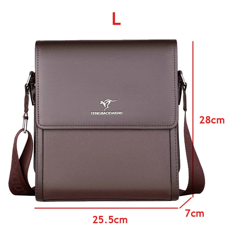 Business Shoulder Bag For Men Leather Porter Briefcase Cross Messenger Designer Luxury Crossbody Side Phone Bag Pouch Bolsas