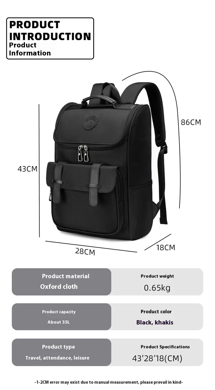 Male and Female College Students Leisure Large Capacity Travel Computer Backpack