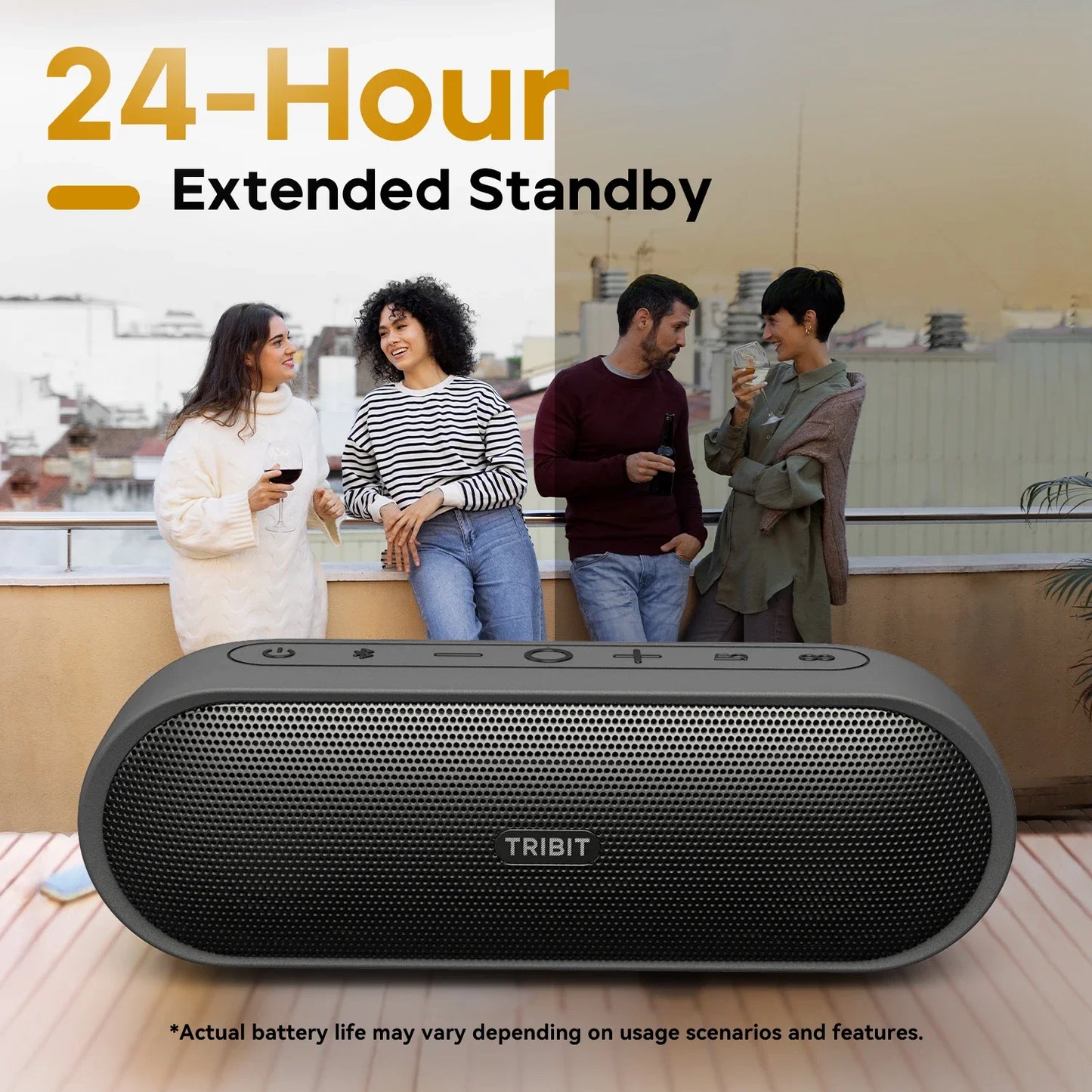 XSound Plus 2 Portable Bluetooth Speaker, 30W Power, IPX7 Waterproof Wireless Speaker 24-hrs Playtime For Camping, Hiking