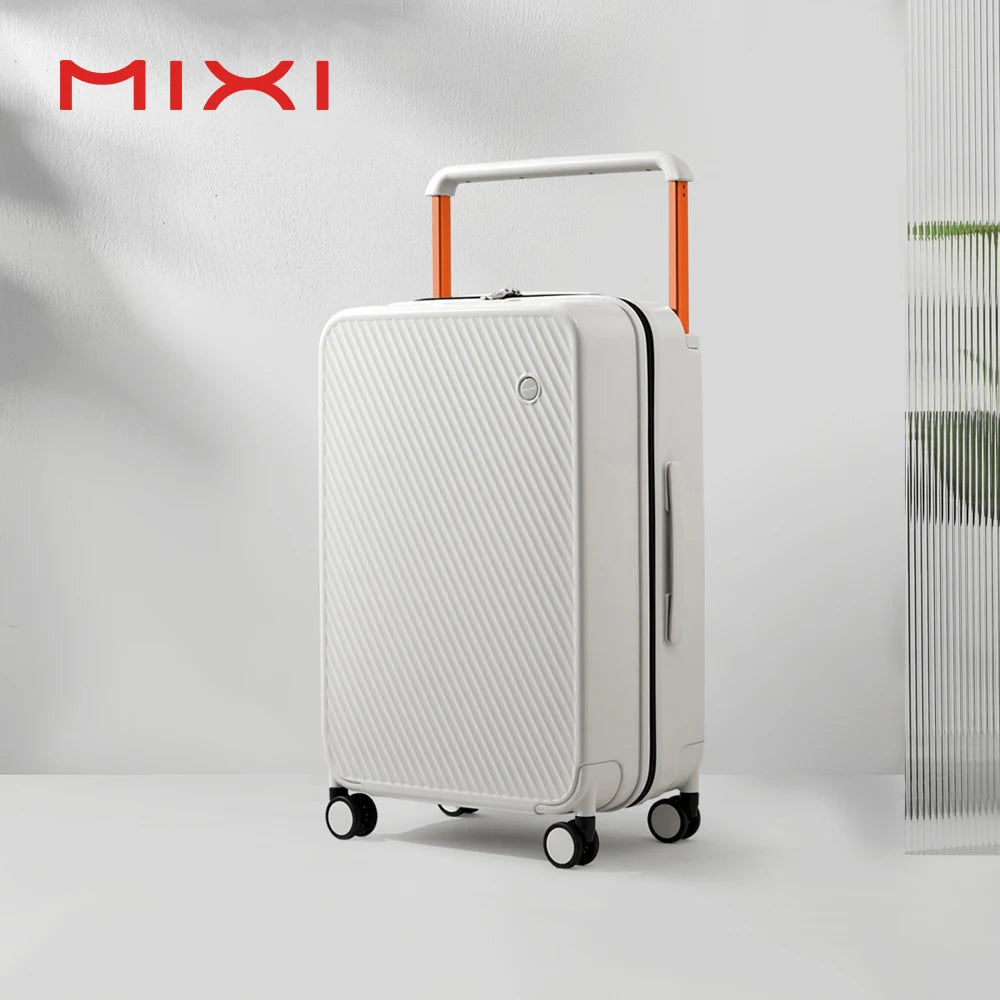 Mixi Wide Handle Travel Luggage Suitcase Rolling Spinner Wheels Hardside PC TSA Lock 20 24 Inch Unisex