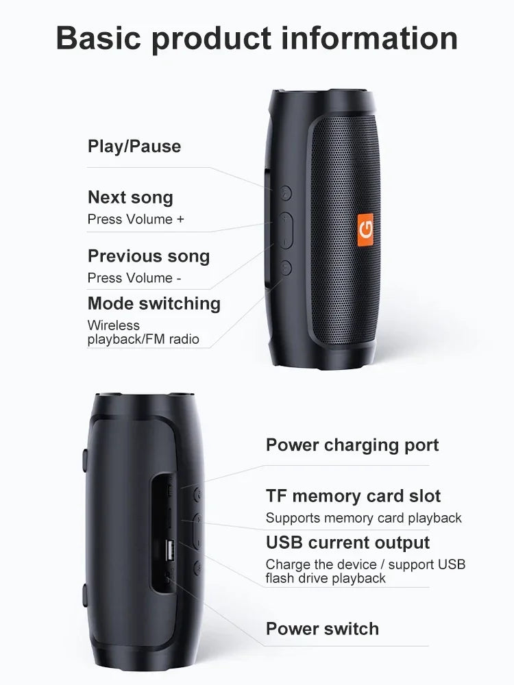 XIAOMI TF Usb Bluetooth Speaker Dual Speaker Stereo Outdoor Playback Fm Voice Broadcasting Portable Subwoofer Wireless Speaker