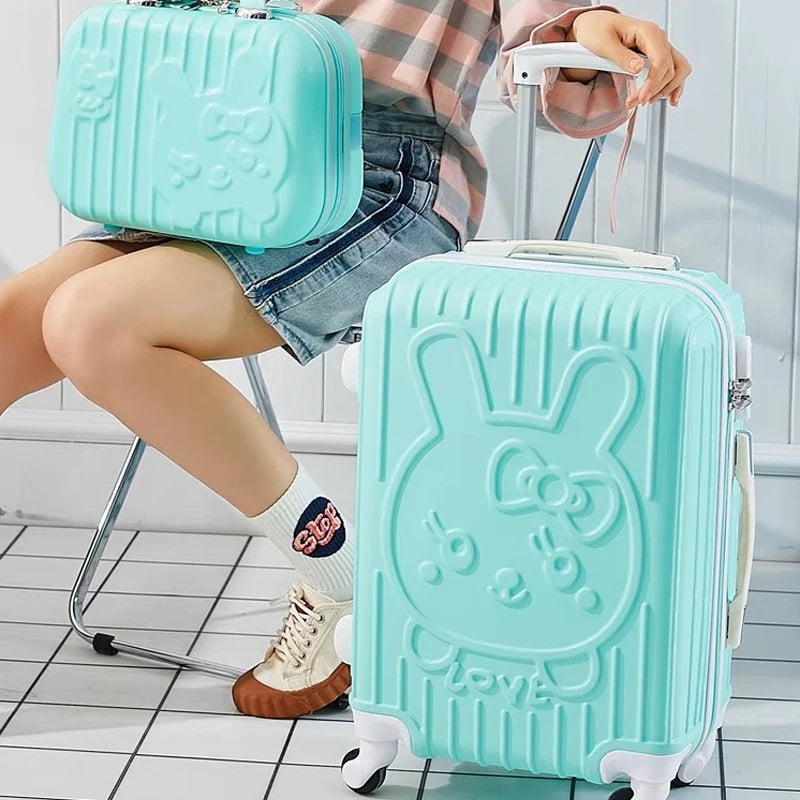 children Lovely Rolling luggage set women trolley suitcase girls pink spinner brand carry ons luggage travel bag with handbag