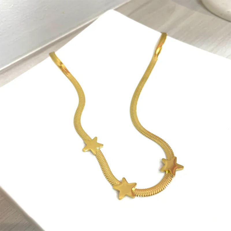 Ins Star Necklace Fashion Gold Stainless Steel Chain Necklace